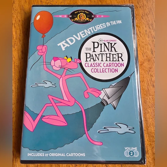 🆕️ Pink Panther 21" Plushie Stuffed Animal & 2 Pink Panther Classic Cartoon DVD - Picture 7 of 15